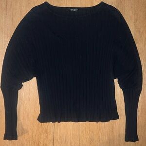 SHEIN Dark Ribbed Knit Top